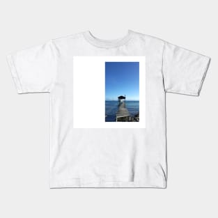 the bay and the house that is the beach in ecopop landscape photography Kids T-Shirt